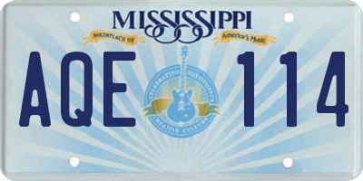 MS license plate AQE114