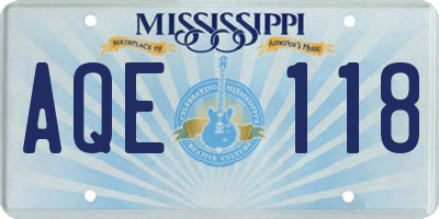 MS license plate AQE118