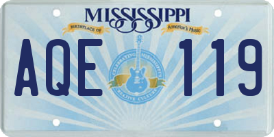 MS license plate AQE119