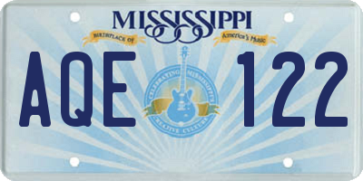 MS license plate AQE122