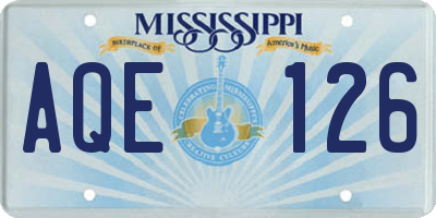 MS license plate AQE126