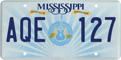 MS license plate AQE127