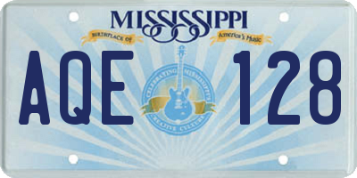 MS license plate AQE128