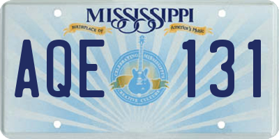 MS license plate AQE131