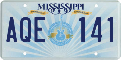MS license plate AQE141