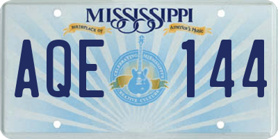 MS license plate AQE144