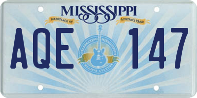 MS license plate AQE147