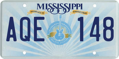 MS license plate AQE148