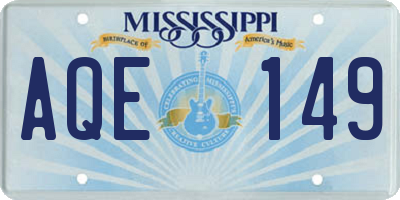 MS license plate AQE149