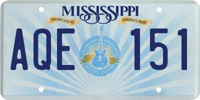 MS license plate AQE151