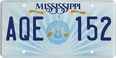MS license plate AQE152