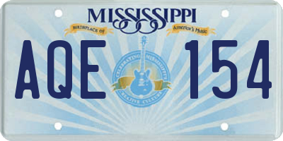 MS license plate AQE154