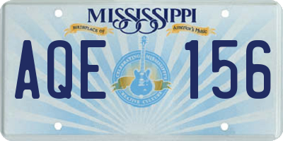 MS license plate AQE156
