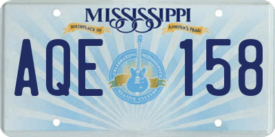 MS license plate AQE158