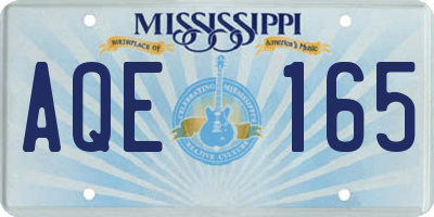 MS license plate AQE165