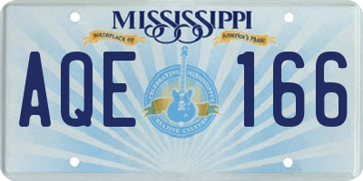 MS license plate AQE166