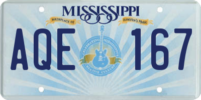 MS license plate AQE167