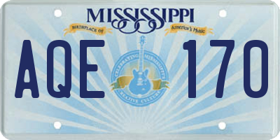 MS license plate AQE170