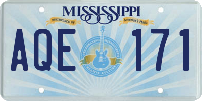 MS license plate AQE171