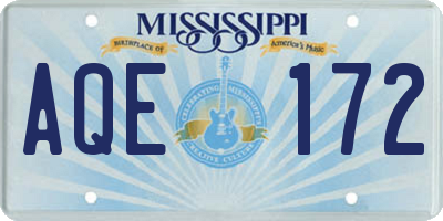 MS license plate AQE172