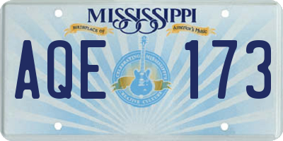 MS license plate AQE173