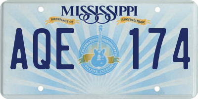 MS license plate AQE174
