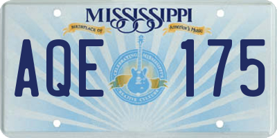 MS license plate AQE175