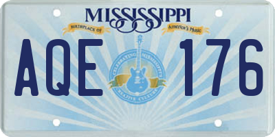 MS license plate AQE176