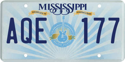 MS license plate AQE177