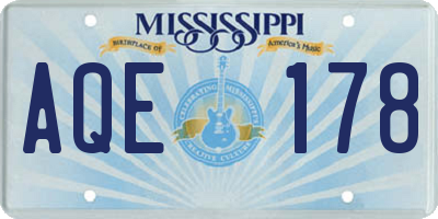 MS license plate AQE178