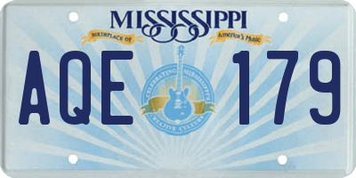MS license plate AQE179