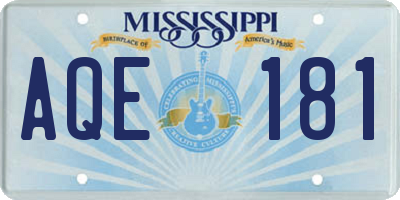 MS license plate AQE181