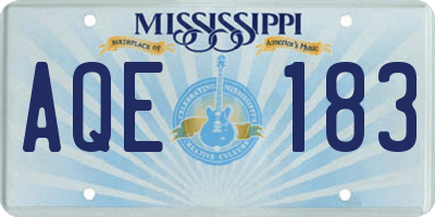 MS license plate AQE183