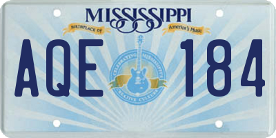 MS license plate AQE184