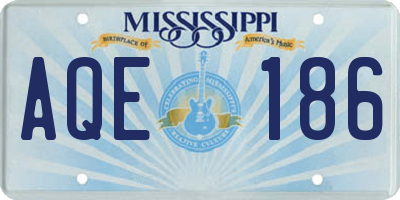MS license plate AQE186
