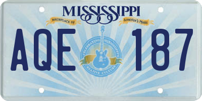 MS license plate AQE187