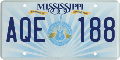 MS license plate AQE188