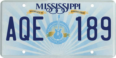 MS license plate AQE189