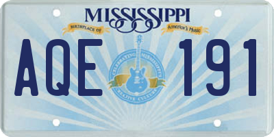 MS license plate AQE191