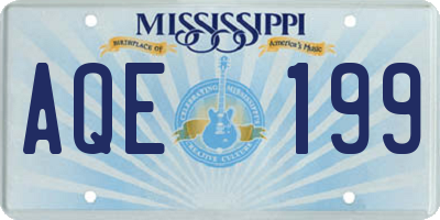 MS license plate AQE199