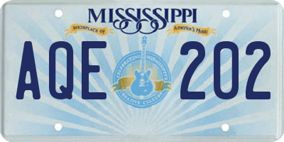MS license plate AQE202