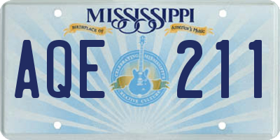MS license plate AQE211
