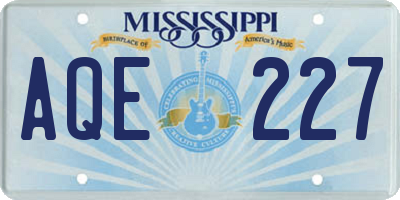 MS license plate AQE227