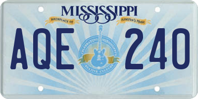 MS license plate AQE240