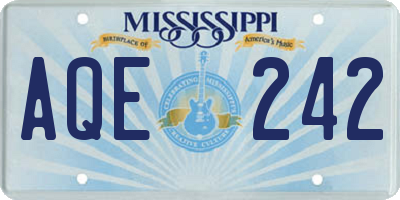MS license plate AQE242