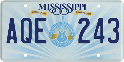 MS license plate AQE243