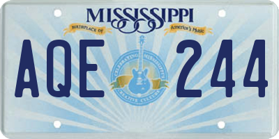 MS license plate AQE244