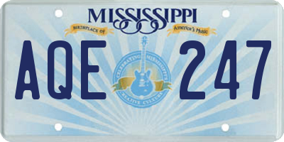MS license plate AQE247