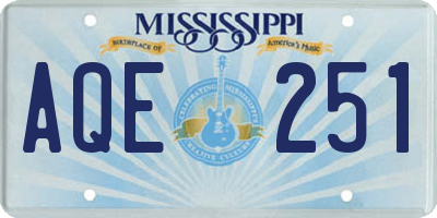 MS license plate AQE251