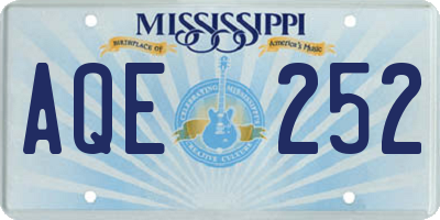 MS license plate AQE252